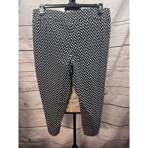 Premise Woman Black White Polka Dot Stretch Tapered Leg Pants Plus Size 1X